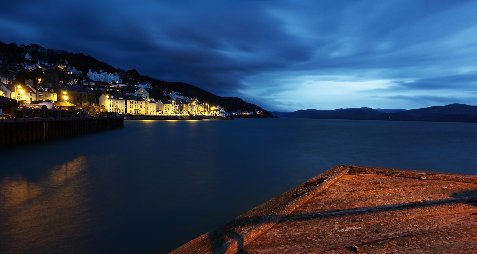 Aberdovey at night from the pier